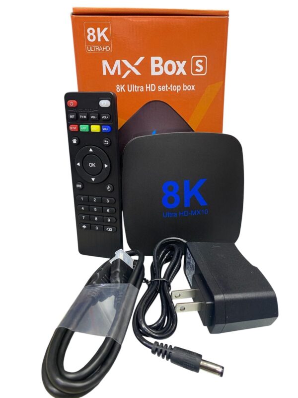 TV BOX 8K ULTRA MX-BOX CAJA NARANJA