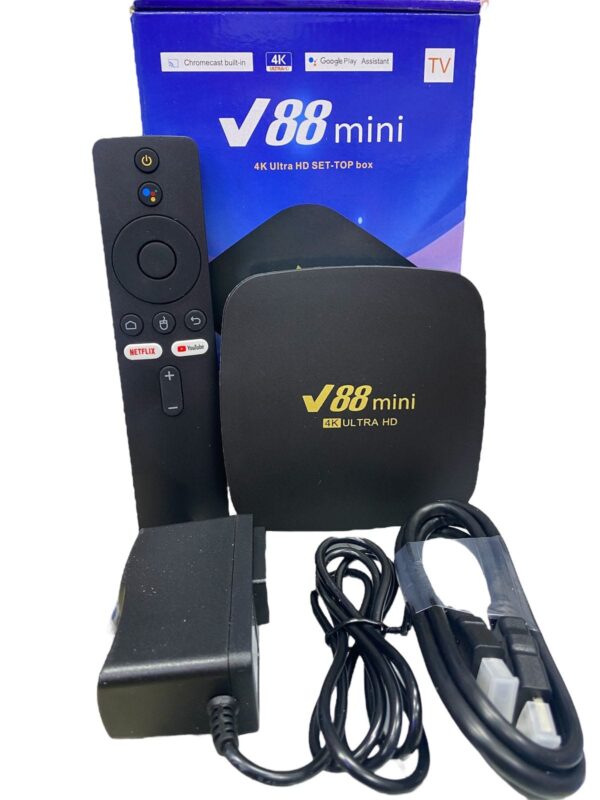 TV BOX 4K ULTRA V88 MINI CAJA AZUL