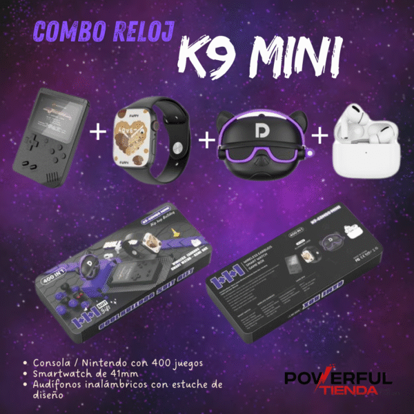 COMBO SMART WATCH K9 AUDIFONOS + GAME BOY + AUDÍFONOS