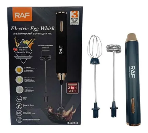 BATIDOR O ESPUMADOR RAF 394 RECARGABLE  2 en 1 doble función