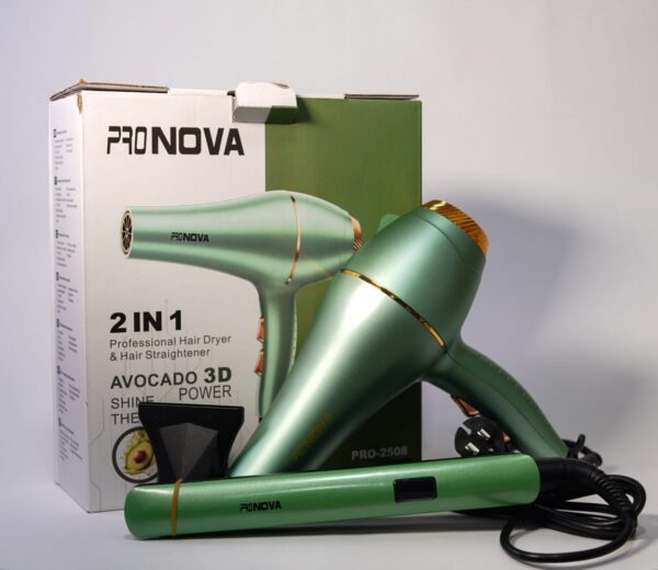 SECADOR Y PLANCHA PRONOBA 2 EN 1 AVOCADO 3D