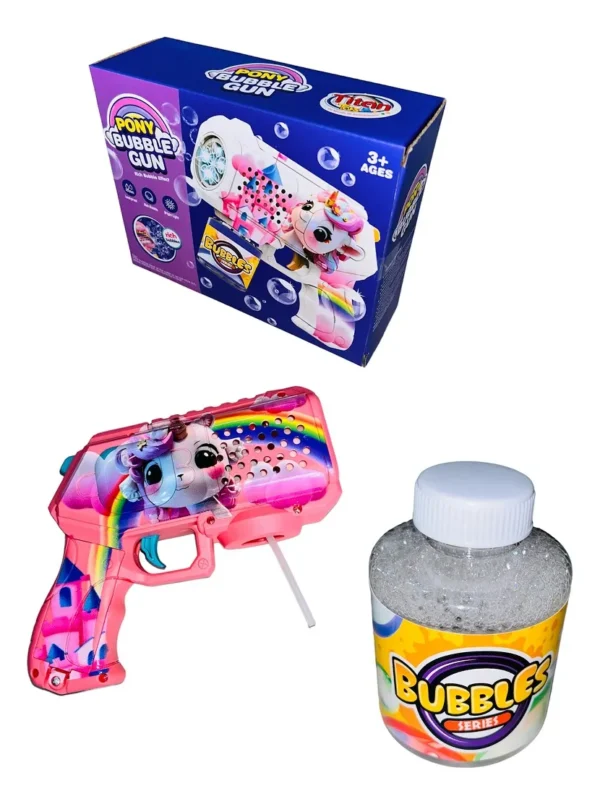 PISTOLA DE BURBUJA CON IMAGEN DE PONY