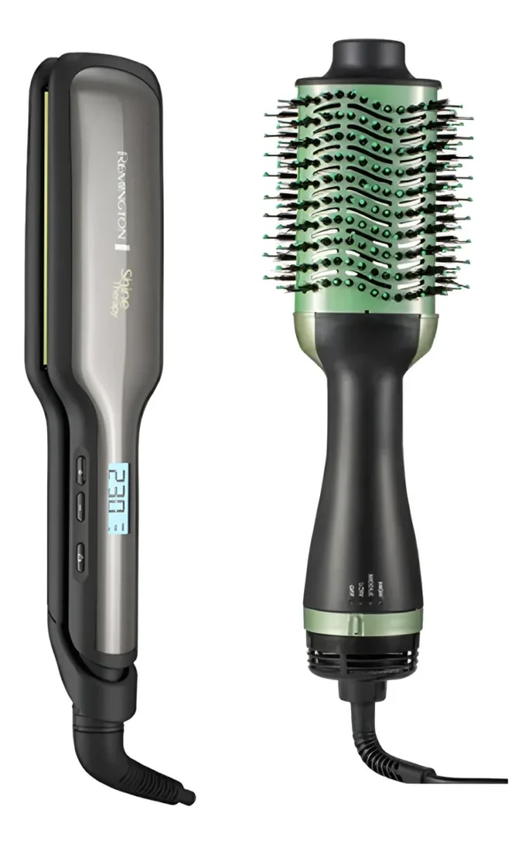 COMBO PLANCHA PLACA ANCHA +  SEPILLO SECADOR DE AGUACATE