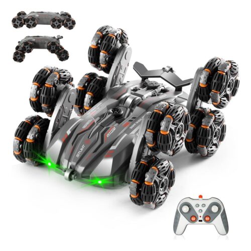 CARRO CONTROL REMOTO DOBLE CARA 8 RUEDAS LUCES