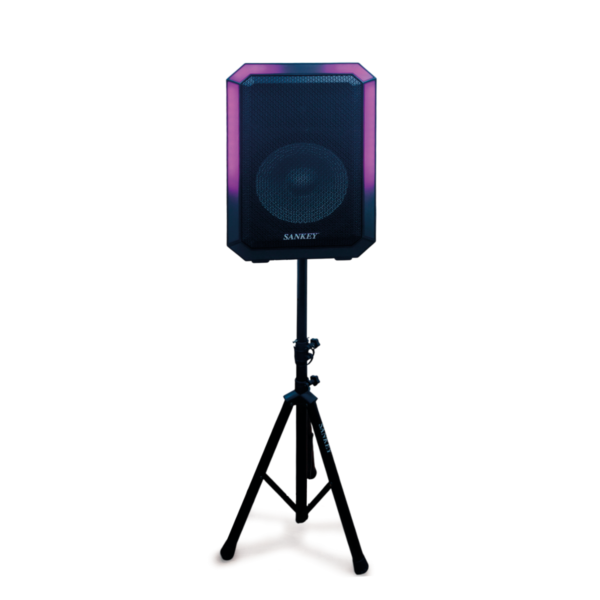 PARLANTE SANKEY 15” REF: PA15129STM CON LUCES RGB INCLUYE TRIPODE MICROFONO Y CONTROL REMOTO