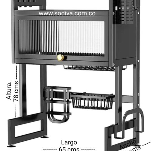Organizador Escurridor de Platos 65cm con Puerta