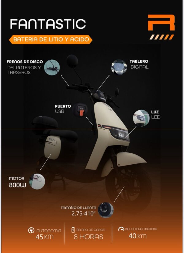 MOTO ELECTRICA RALLY FANTASTIC BAT PLOMO