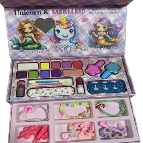 MAQUILLAJE NIÑAS + ACCESORIOS UNICORN & MERMAID 30PZS