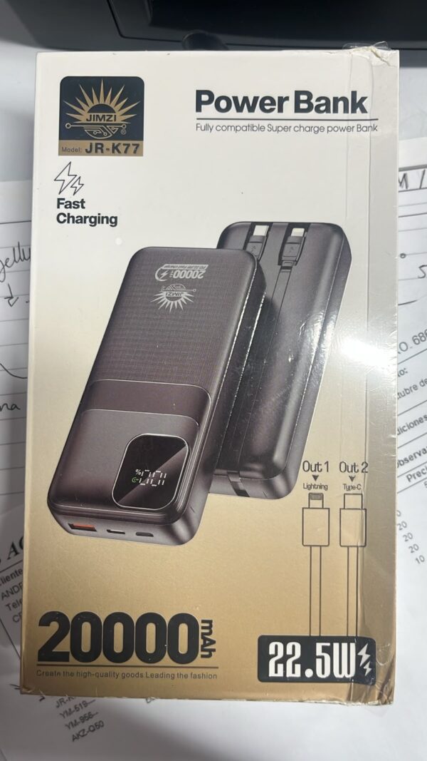 POWER BANK JIMZI CARGA RAPIDA 20000MAH