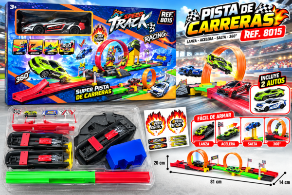 PISTA CARRERAS LANZADOR CARROS TRACK